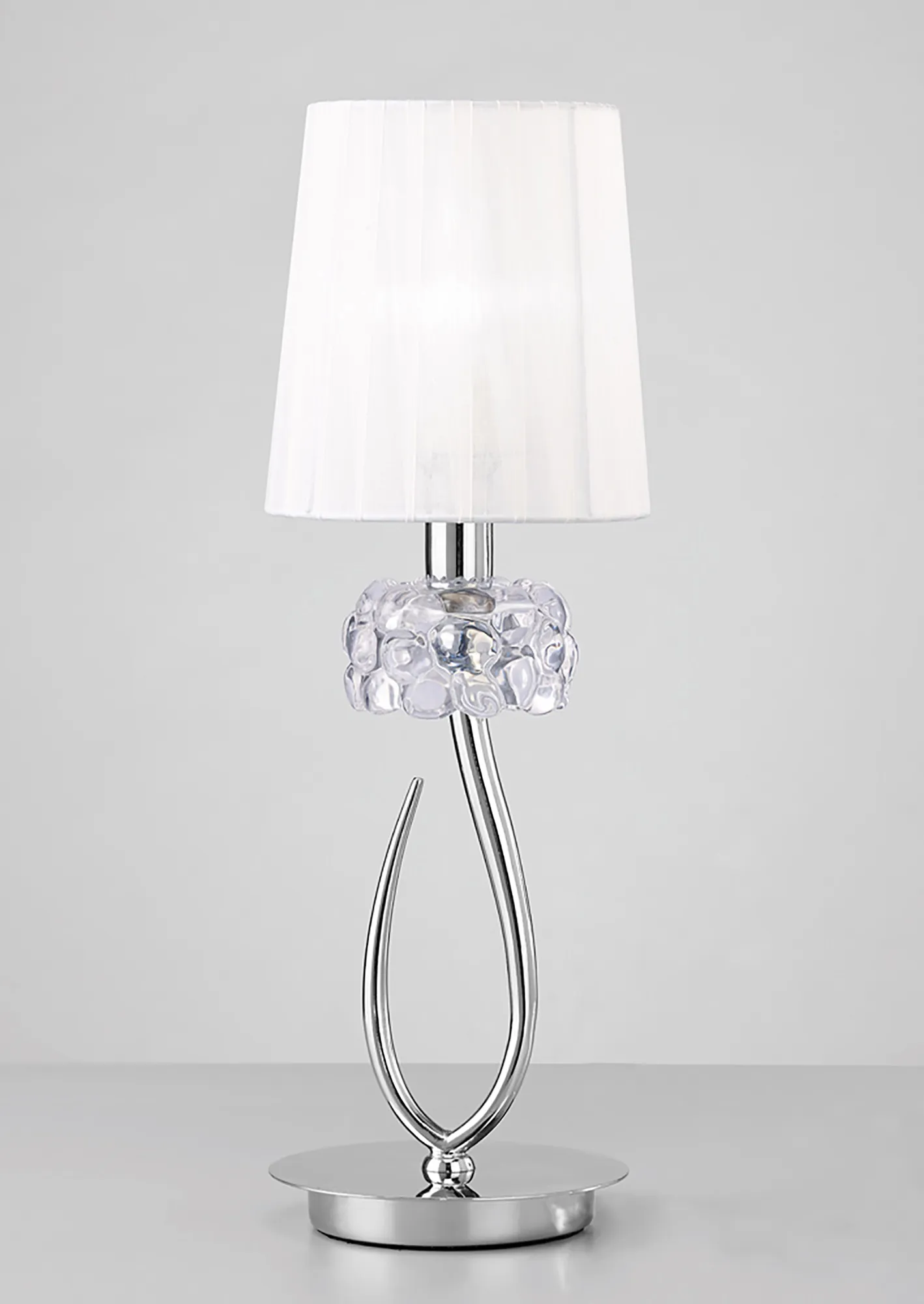 Loewe 47cm 1 Light Table Lamp M4637  Mantra Loewe Polished Chrome-White